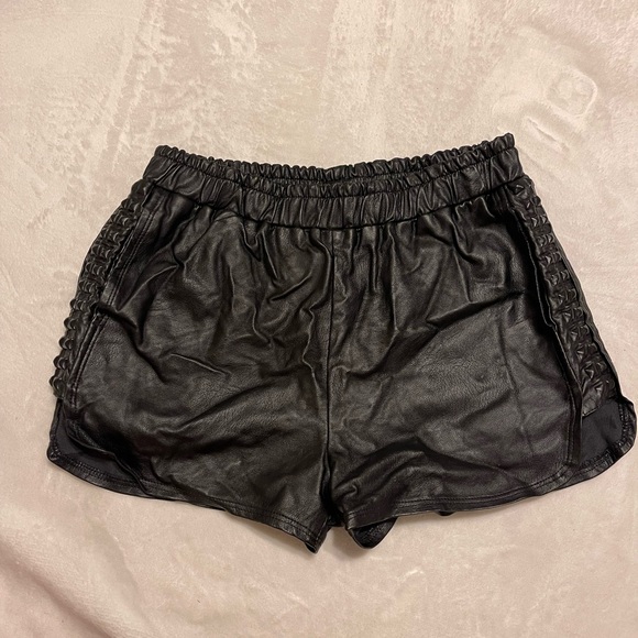 Black Leather Shorts - Picture 3 of 3